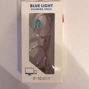 E-Specs Blue Light Round Reader in Demi Pink +2.50
